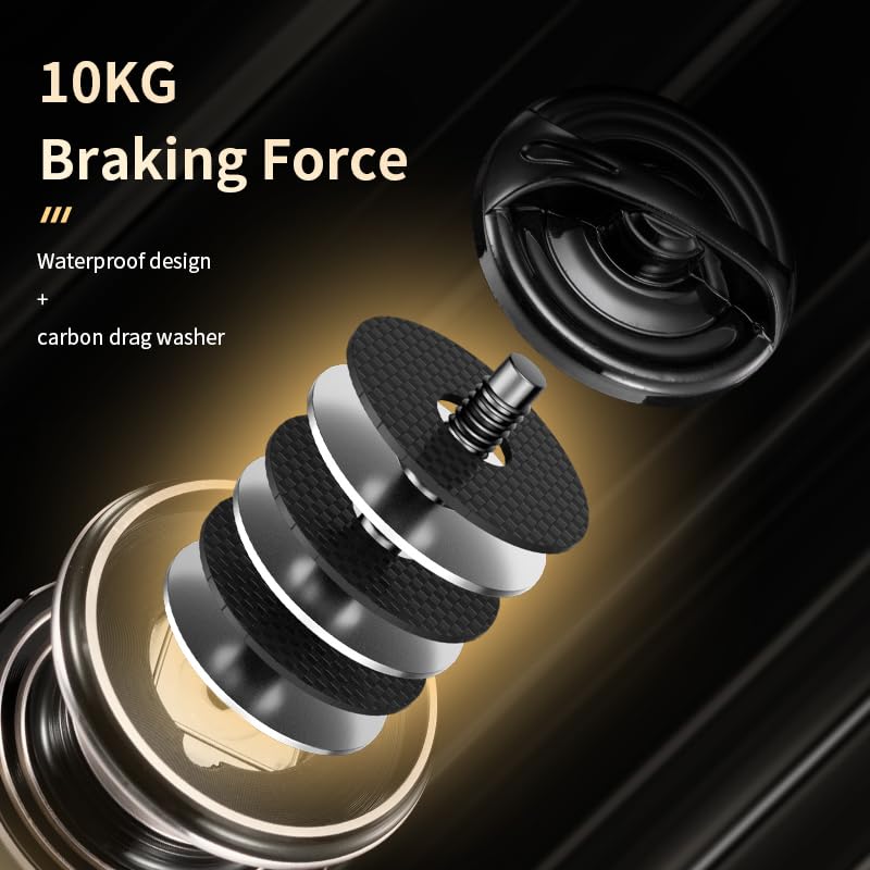 ROOBLINOS MG 2000-7000 Профессиональная спиннинговая рыболовная катушка с легким черным металлическим корпусом и плавным фрикционным механизмом для ловли карпа в пресноводных водохранилищах (MG6000)