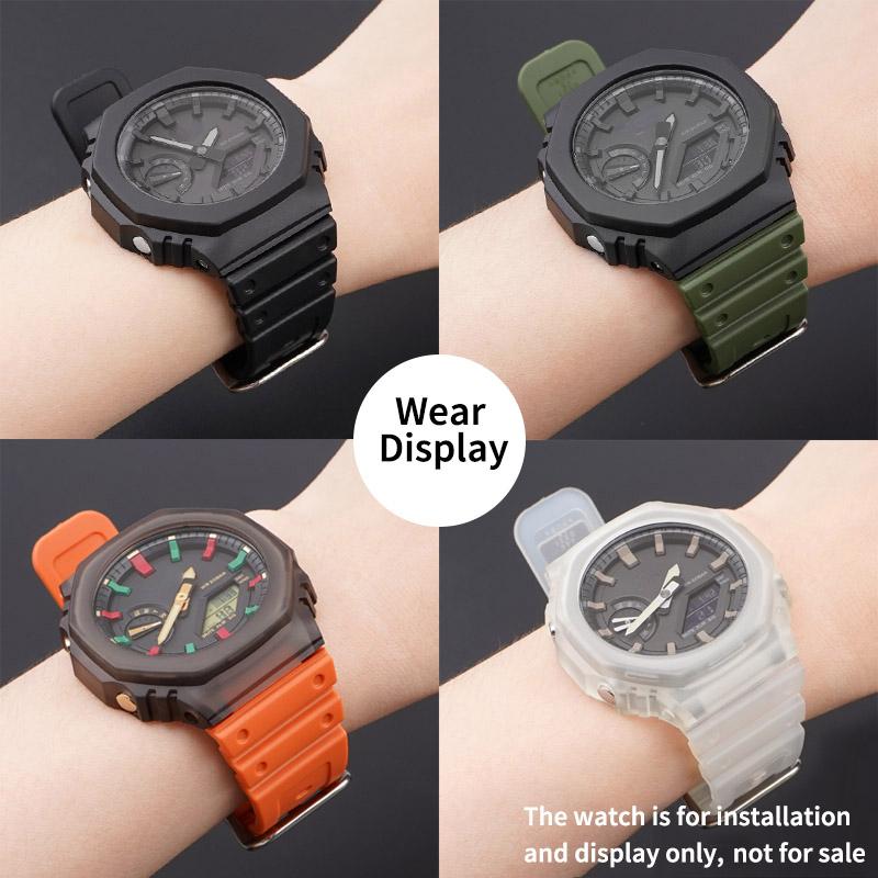 Резиновый ремешок для Casio G SHOCK GA 2100 DW-5600 Спортивный браслет Ремешок для часов Пряжка из нержавеющей стали ТПУ 16 мм Замена Наручный ремешок