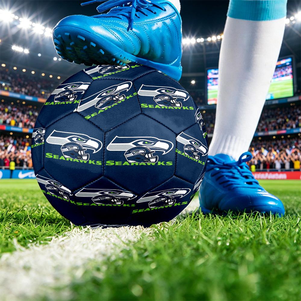 Seattle Seahawks Size 5 Sports Training Ball Shock Absorbing Durable Ball For Match Daily Practice Outdoor Activities
