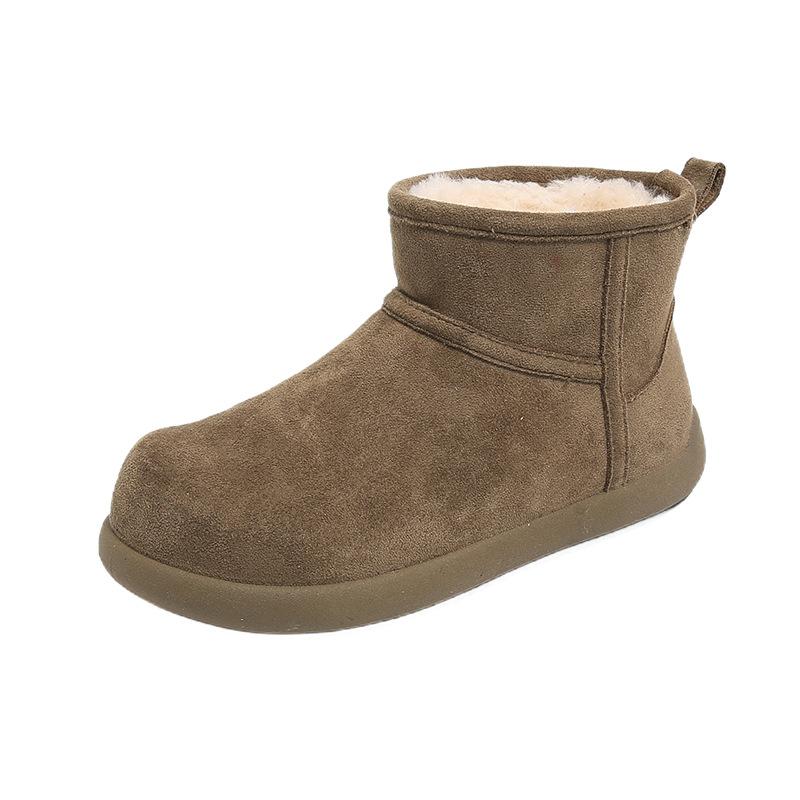 Birkenstock Short Boots Women's 2025 New Winter Women's Shoes Fleece Thickened Snow Boots Women's Shoes Retro Non-slip Bread Cotton Shoes