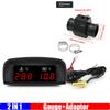 0~120 Celsius Water Temperature Gauge+Voltmeter 2 In 1 LCD Meter Red Light Digital Gauge with Sensor Adaptor for Car 12V 24V