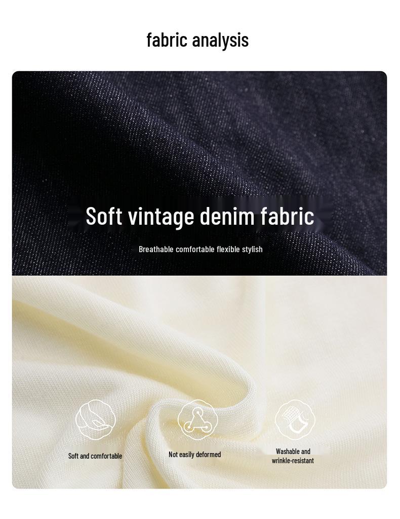 Spring 2025 Fashionable Three-Piece Set: Stylish Base Shirt, Denim Vest, & Long Pants