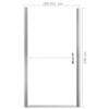 VidaXL Shower Door Shower Wall Shower Cabin Bathroom Partition House Interior Frosted Tempered Glass 91x195 146659