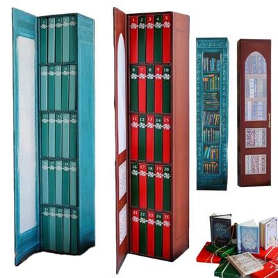 Рождественский календарь 2025 Мини-книга Адвент-календарь Праздничное веселье Календарь обратного отсчета Книжная тема Украшение