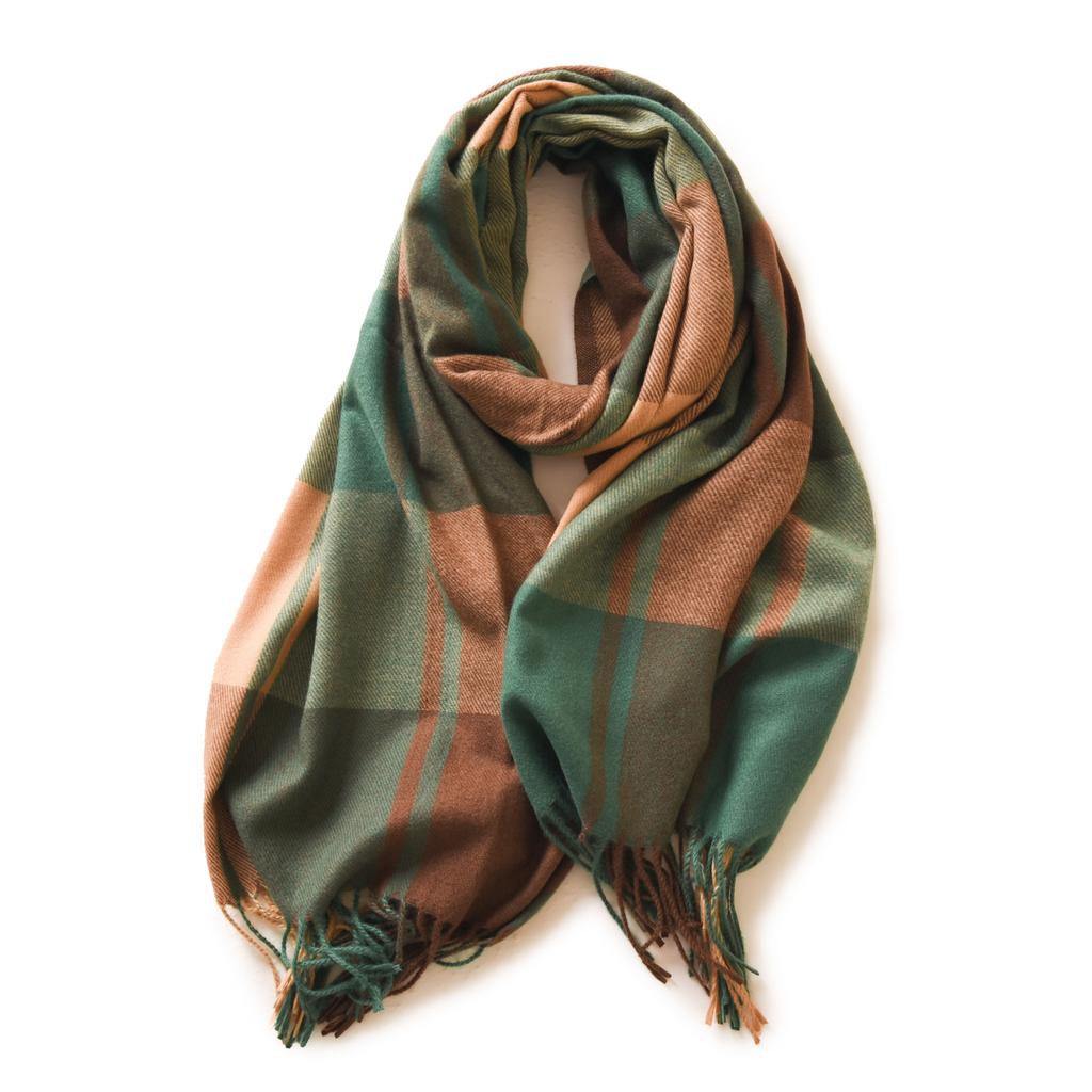 Deqing Siyue Plaid Cashmere Scarf Winter Scarf Women'S Shawl Thickened Warm Fringed Scarf