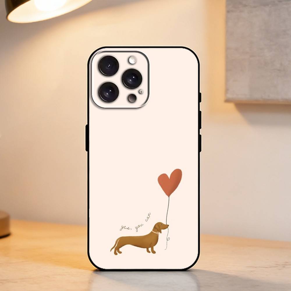 Милый такса   Чехол для телефона для iPhone 17,16,15,14,13,12,11 Plus,Pro Max,XS,Мягкий силиконовый черный чехол