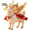 Indoor Holiday Decorations 2D Flat Christmas Sheep Hanging Ornament with Lanyard, Acrylic Seasonal Party Favors Tree Pendant for Home Festive