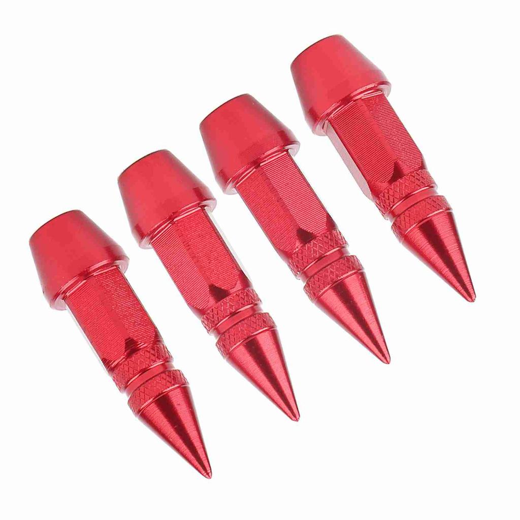 4Pcs Aluminum Alloy Spike Wheel Tire Valve Stem Car Truck Air Dust Caps Covers Red