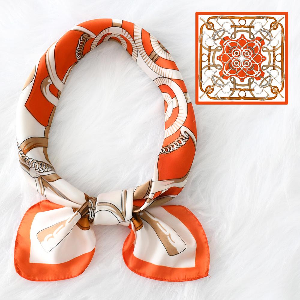Women'S New Fashionable Atmosphere Simulation Silk Scarf Neck Protection Scarf Spring Summer Autumn Square Scarf