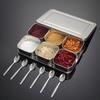 2/34/6/8 Compartment Condiment Container Rectangle Shape Spice Jar Storage Set  Outdoor Stall