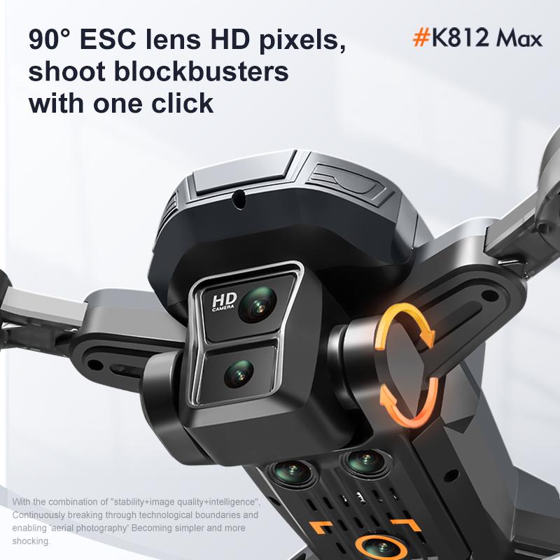 New K812 Max GPS Drone 4K Professional HD Dual Cameras 5G WIFI Brushless Obstacle Avoidance Screen FPV Foldable Quadcopter Toys