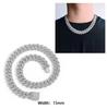 Iced Out 15mm Mens Miami Cuban Link Necklace Hip Hop CZ Cubic Zirconia Bling Prong Cuban Chain