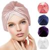 Adjustable Knotted Satin Hair Bonnet Double Layer Hair Wrap Women Hair Care Turban Satin Sleep Hat for Curly Straight Hair