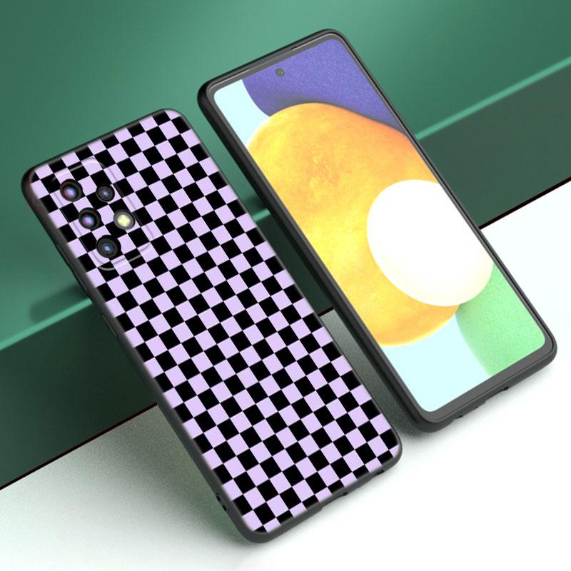 Черный белый клетчатый чехол Zebra для Samsung A04 A21 A30 A50 A52 S A13 A14 A22 A23 A32 A53 A73 5G A11 A12 A31 A33 A51 A70 A71 A72