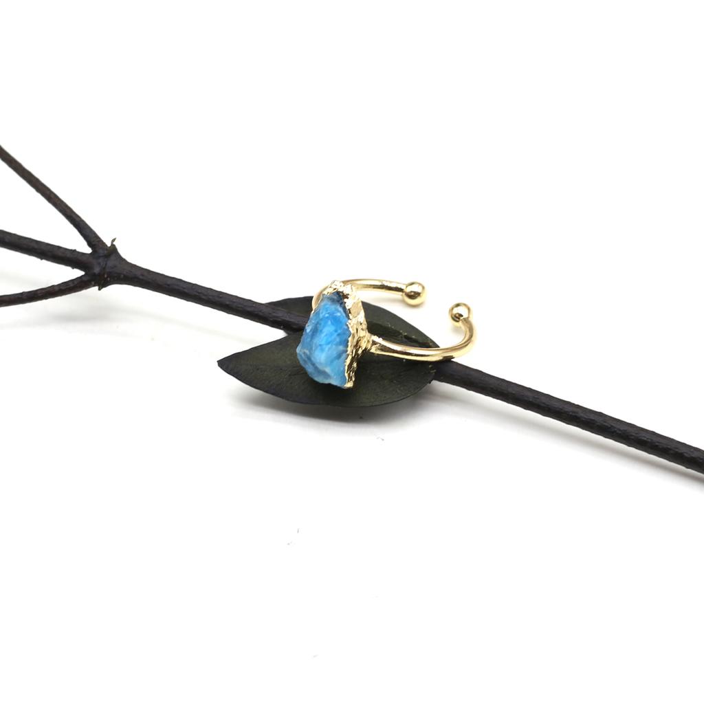 Women Open Ring Natural Stone Adjustable Irregular Ring For Fashion Women Jewelry Gifts