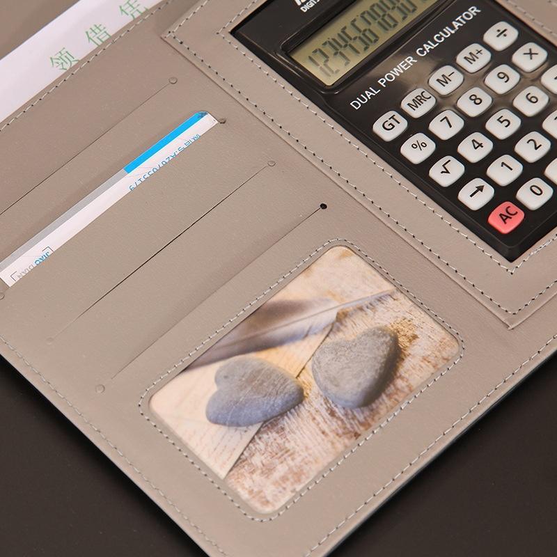 Современная папка для конференций формата А4, органайзер-портфель из натуральной кожи с калькулятором JKL