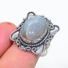 Natural Labradorite Gemstone 925 Sterling Silver Jewelry Ring Size 8.5 q2Z72