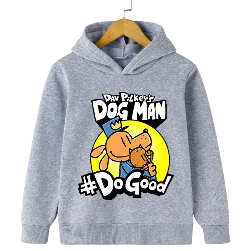 Fall and Winter Children's Comfortable Warm Hoodie Cartoon Fun Dog Man Print Boys Girls Casual Fashion Long Sleeve Top