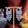 Light Luxury Temperament Zircon Fringed Earrings, High-End Earrings Design Shows A Small Face Full Of Diamonds Earrings