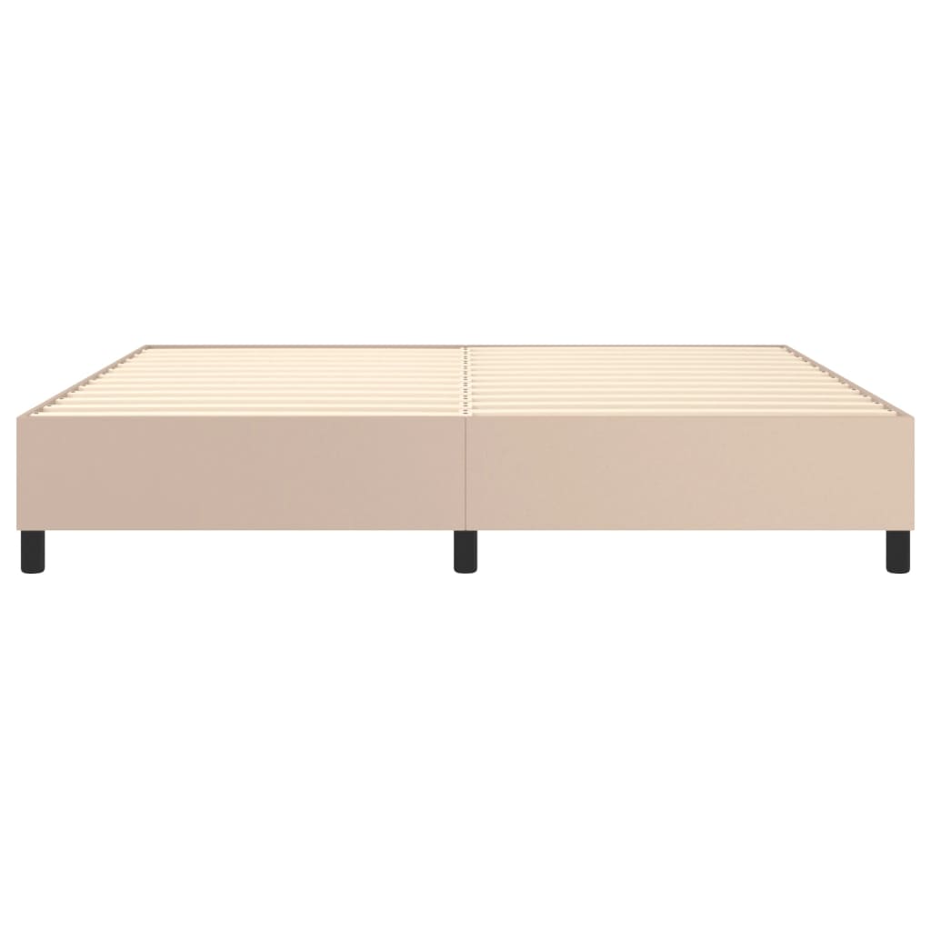 Box Spring Bed Frame Cappuccino Brown 200 x 200 cm Faux Leather