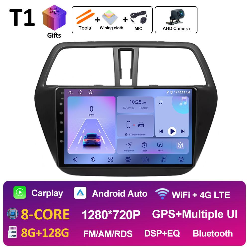 Умная система Android 14 для Suzuki SX4 S-Cross 2014 2015 2016 2017 беспроводной Carplay Bluetooth QLED IPS экран WIFI авто инструменты 4G