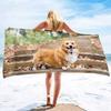 Corgi Series Seaside Vacation Beach Towel Swimming Bath Towel Microfiber Sports Towel
