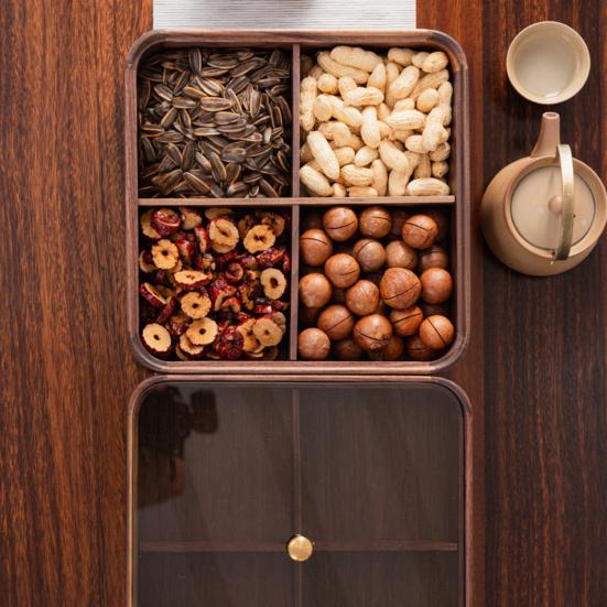 Разделенный поднос с прозрачной крышкой, большой емкости, не содержит бисфенол А, легко моется, переносной контейнер для закусок, поднос для фруктов