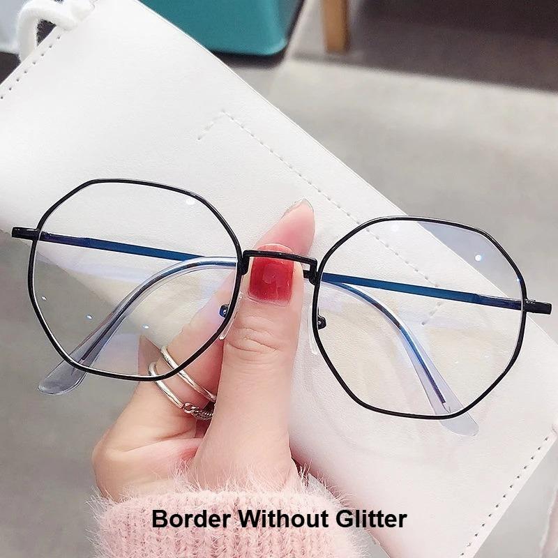 Luxury Anti Blue Light Glasses Men Women Diamond Studded Oversized Square Eyeglasses Computer Goggles Eyewear Glitter Frame