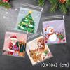 50/100pcs DIY Xmas Biscuit Bag Self Adhesive Sugar Cookies Bag New Christmas Candy Bag  Christmas