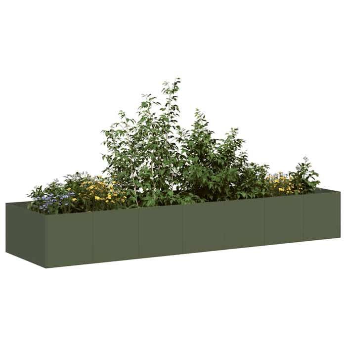 VidaXL Olive Green Planter 280x80x40 Cm Steel 860762