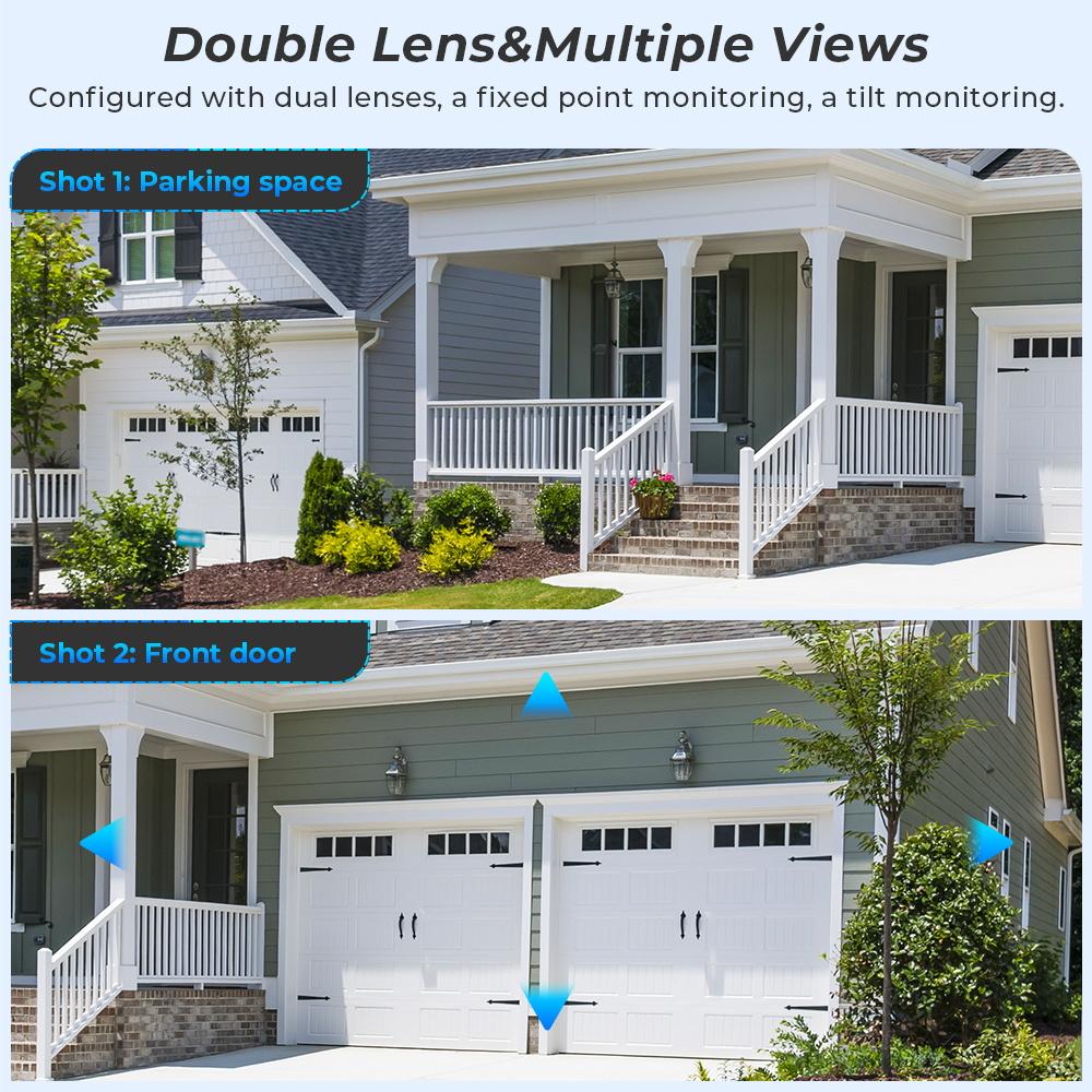 8MP 4K WIFI Camera Outdoor Dual Lens PTZ IP Camera 30M Night Vision CCTV Surveillance Camera Audio Auto Tracking ICSEE