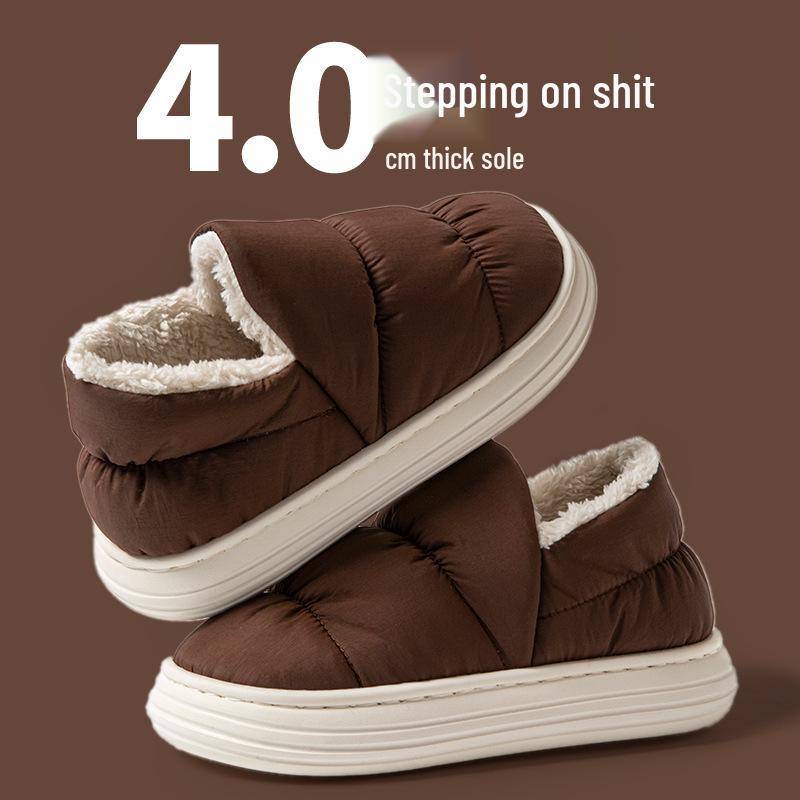 Women's Down Cotton Slippers: Cozy, Warm, Non-Slip, Thick-Sole; Perfect for Indoor/Outdoor Use in All Seasons