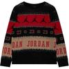 Jordan Essentials Holiday Logo Retro Letter Print Ribbed Crewneck Sweatshirt Unisex Sweatshirt Red FD7463-687