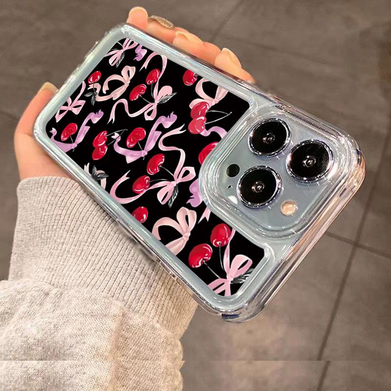 Чехол на весь экран Красная вишня для IPhone 16 15 14 13 12 11 Pro Max X XR XS 7 8 Plus SE Для IPhone 16 15 14 Plus Чехол Funda