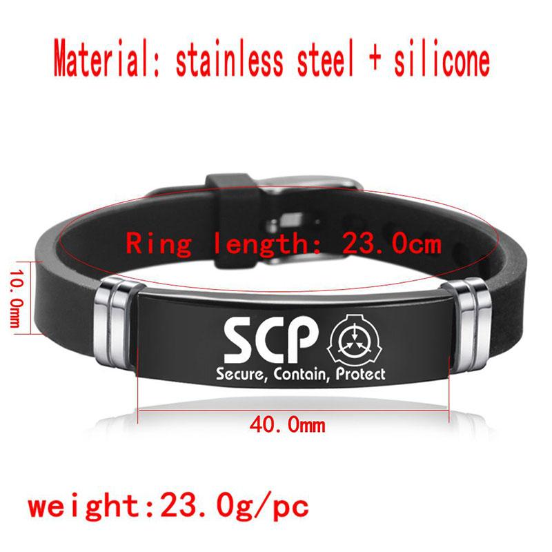 Scp Procedures Foundation Containment Special Sport Casual Stainless Steel Bangles Bracelet For Women Men Jewelry Cool Wristband Gift