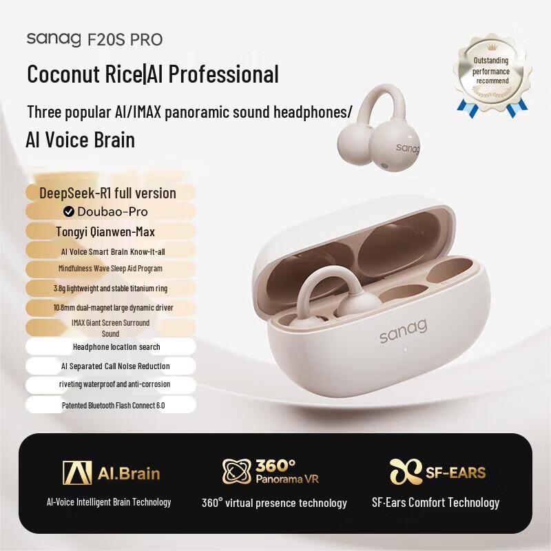 SANAG F20SPro Wireless Open-Ear Clip Bluetooth Headset
