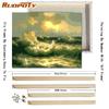 RUOPOTY DIY Painting By Numbers Acrylic Paint By Numbers Landsacpe Oil Painting Modern Wall Art Canvas Painting 40x50CM With DIY Frame