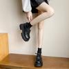 British Style Platform Heightening Small Leather Shoes Versatile Lace-up Leather Loafers