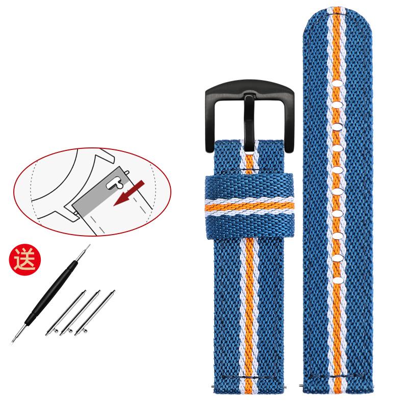 Нейлоновый ремешок для пожилых людей, 18 мм, 20 мм, 22 мм, 24 мм, быстросъемный водонепроницаемый браслет, ремешок для наручных часов