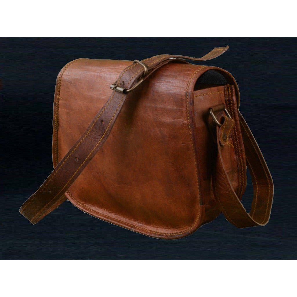 Новая женская винтажная коричневая кожаная сумка-мессенджер через плечо Кошелек ручной работы