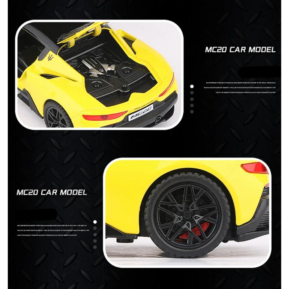 1/32 Maserati MC20 Кабриолет Сплав Модель Спортивного Автомобиля Литые Металлические Игрушечные Транспортные Средства Модель Автомобиля Звуковая и Световая Симуляция Детские Игрушки Подарок