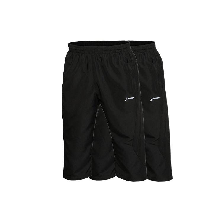 Мужские вязаные спортивные штаны Li Ning, 2 шт., черные, умеренно прямые, AKQS401-1-2