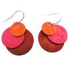 [R1216] - Orange Red 'Aluminirock' Handcrafted Earrings - 3x2. 8cm