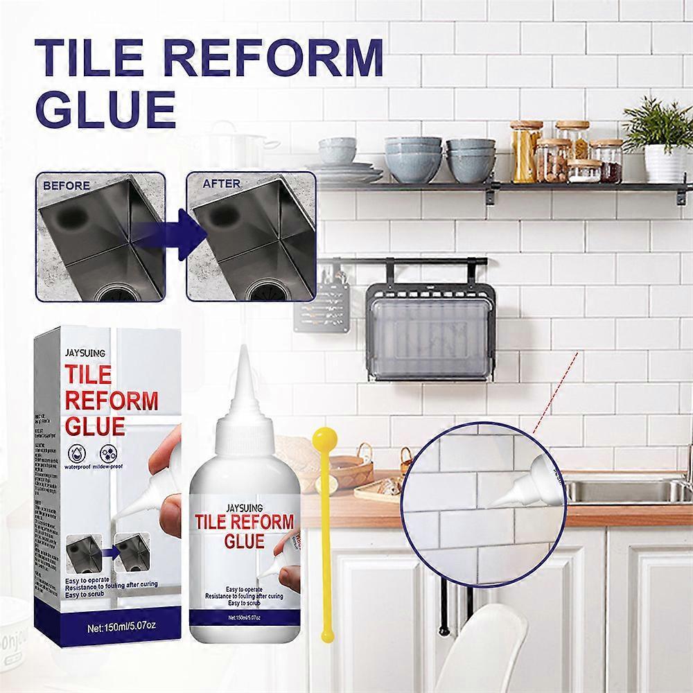 Tile Caulking Agent Glue To Repair Floor Tile Gaps Caulking Agent Kitchen And Bathroom Special Waterproof And Mildews Proof White Caulking Agent 150ml
