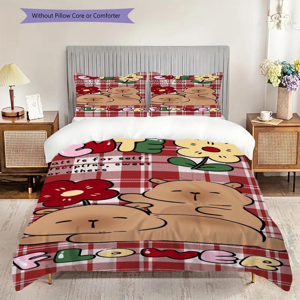 Sweet Sip Rainbow Bedding (1 * duvet cover + 2 * pillowcase, without core) 2D Flat Duvet cover and pillowcase Bedding set Soft and comfortable