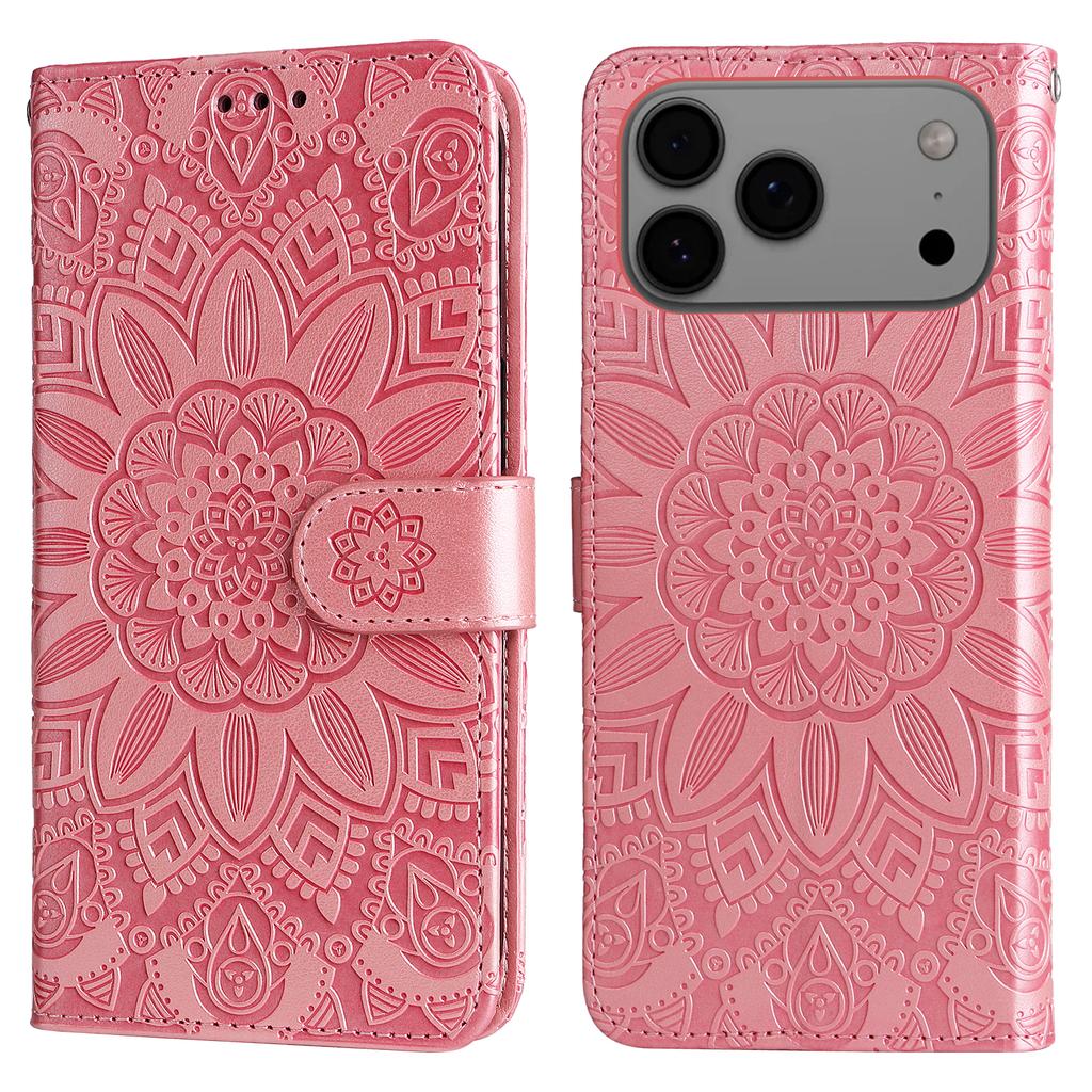 Для iPhone 17 Pro Max Чехол Кожаный кошелек с оттиском подсолнуха Чехол для телефона