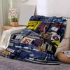 1pc Car Adventure Flannel Blanket Soft Warm Throw Blanket for Bedroom Living Room Bed Travel Camping Picnic Gift. M730059