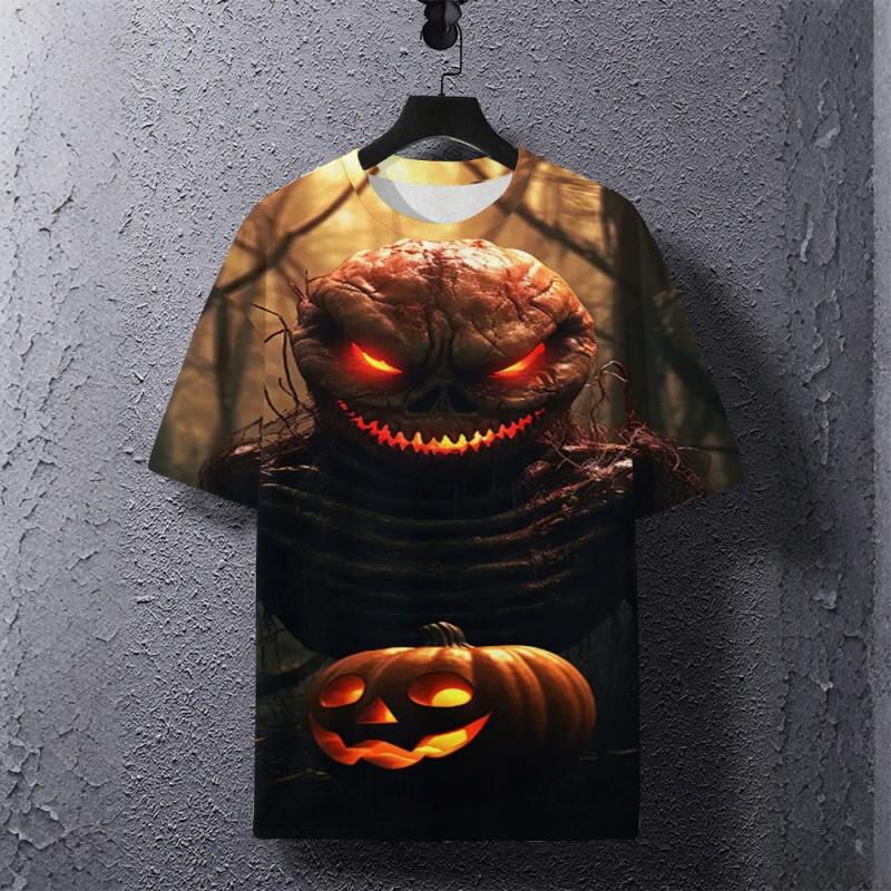 Terrifying Monster Girl Pattern Kids T-shirt Summer Outdoor Street Loose Tees Tops Short Sleeved Casual Boy's and Girl's Clothing