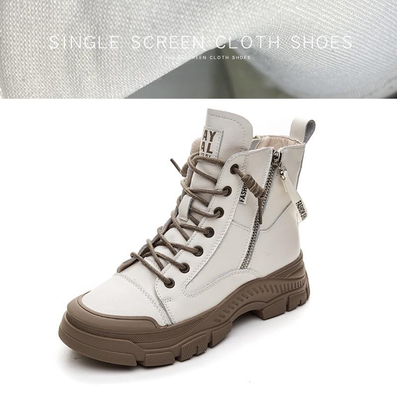 Весенне-осенняя обувь, модные женские ботинки из натуральной кожи, женские ботильоны на толстой подошве, брендовые женские ботильоны Botas