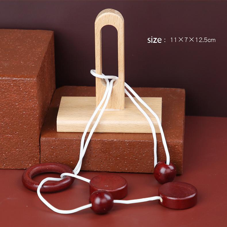 Деревянные игрушки для снятия стресса «Разблокируй», головоломка «Замок Лубана», игрушки для распутывания, головоломка с петлей из веревки, развивающая игра для взрослых и детей